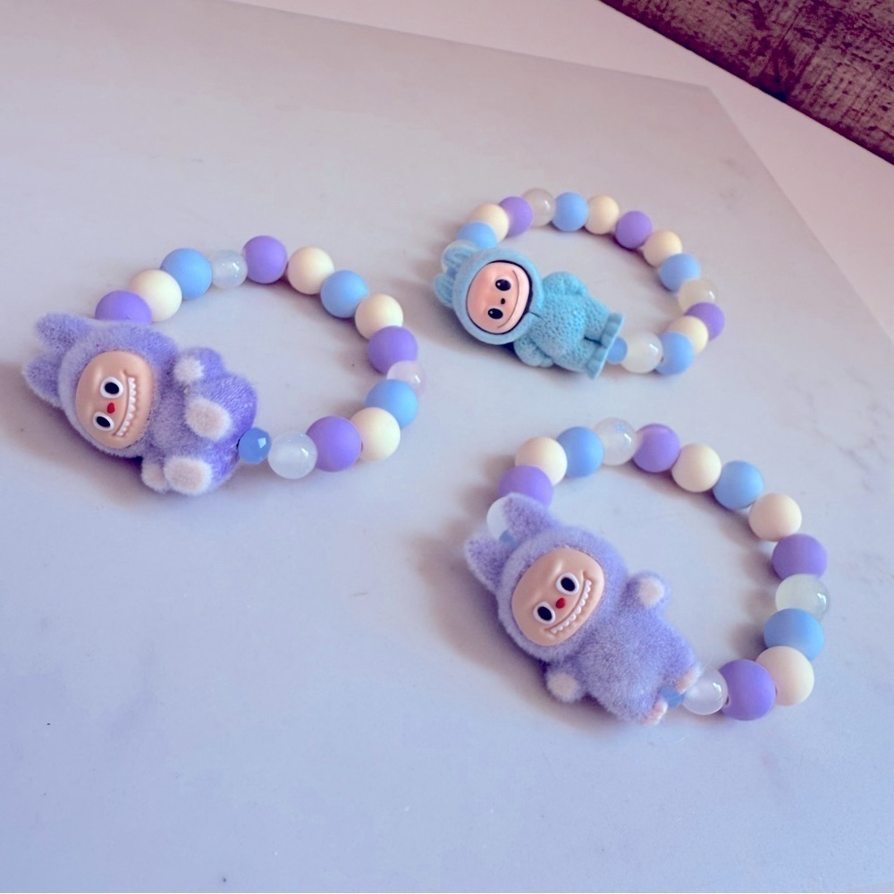 NWOT 1 Handmade Labubu Colored Beaded Bracelet for Kids